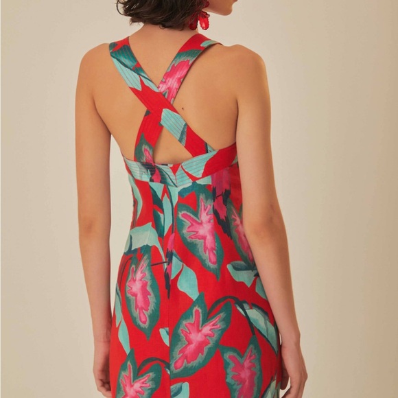 NEW FARM Rio Summer Foliage Linen Minidress
Trapunto stitching accents minidress - Picture 7 of 7